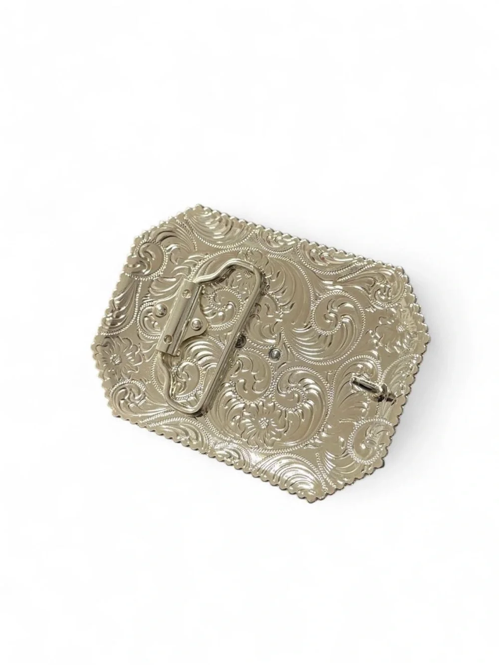 Western-Style Men's Belt Buckle with Cross and Horse Motif